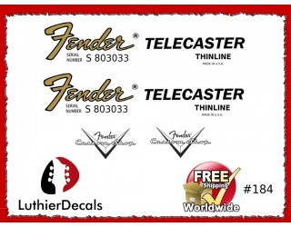 Fender Telecaster Thinline Guitar Decal 184